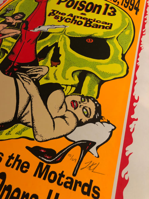 "Poison 13 & The American Psycho Band / The Motards" Original Poster (1994)