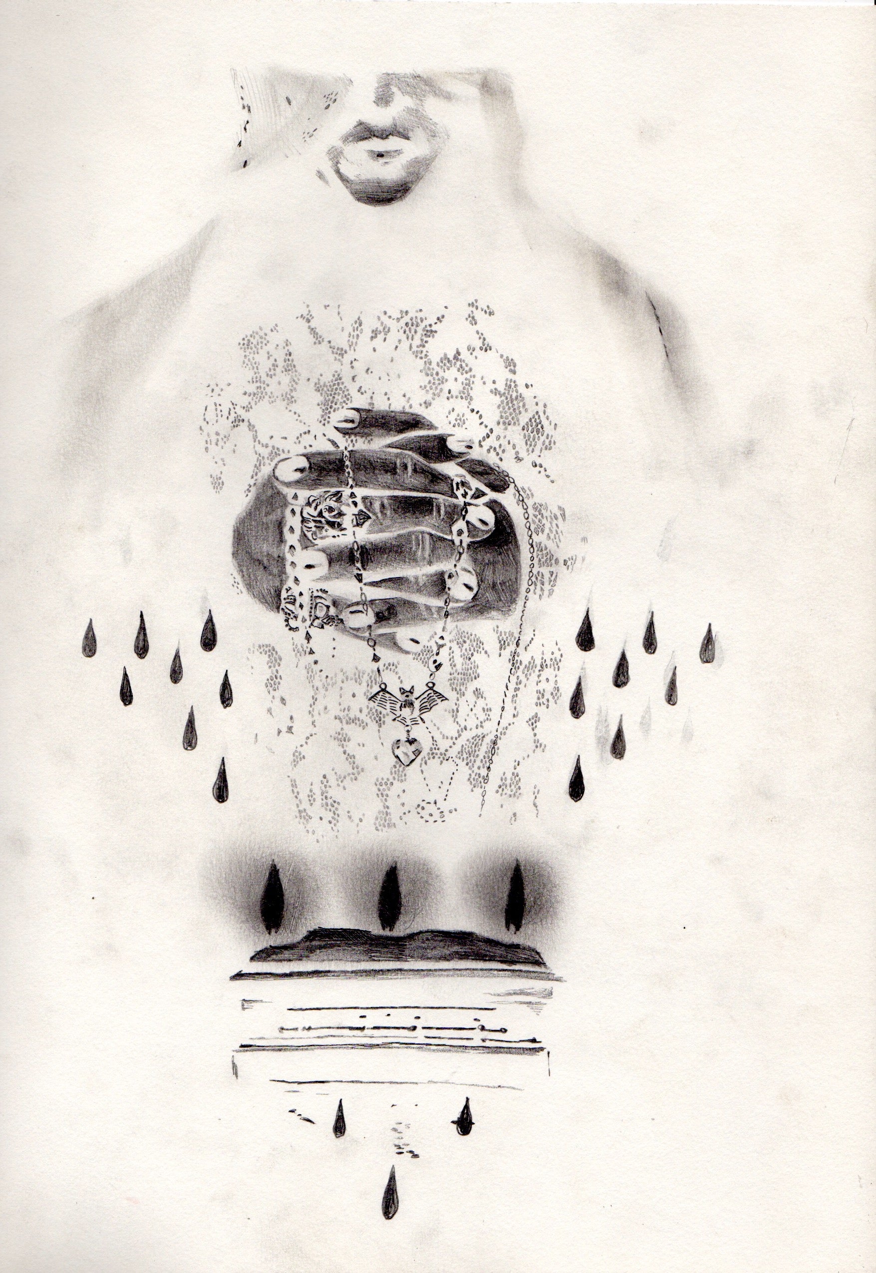 Jake Hout "Altar de Fey: Self Portrait" Drawing