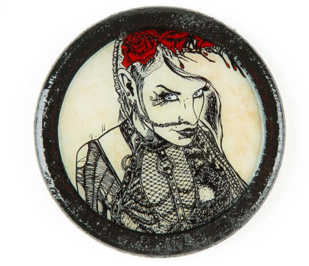 Dave Glass "Bloody Rose Deathrock Ghoul" Resin Coaster