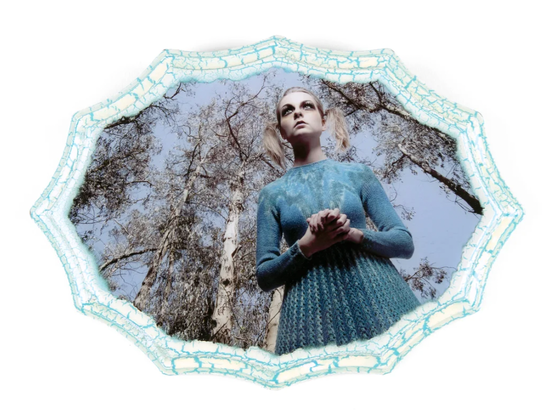 Kristen Grundy "Solitary" Antique Photo Plaque