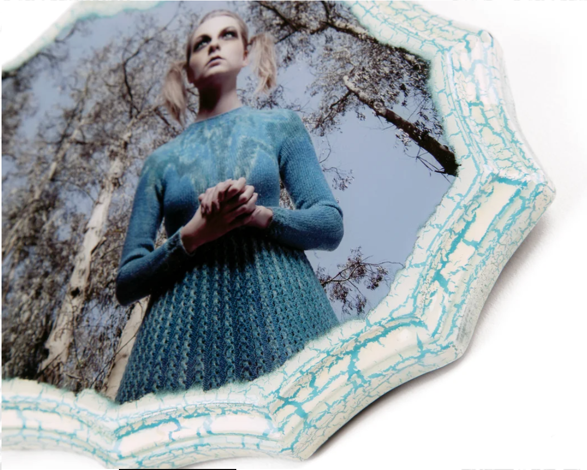 Kristen Grundy "Solitary" Antique Photo Plaque