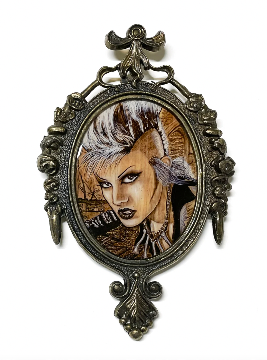 Dave Glass "No Gods No Masters" Print in Antique Frame