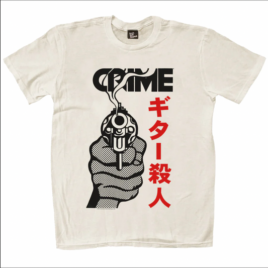 Rock Roll Repeat "CRIME: Murder by Guitar" Vintage White Tee