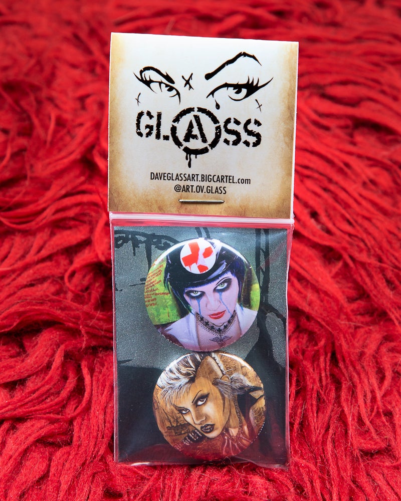 Dave Glass "Death Rock Goth Girls Punk" Pin / Badge Pack