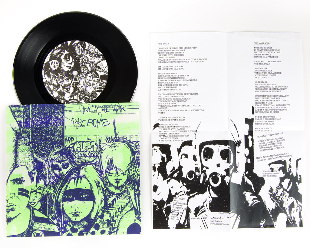 Doomed to Obscurity "One More War b/w Pipe Bomb" 7"