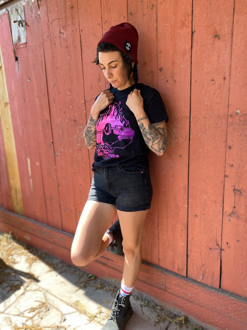 Girl Mobb "Burning Cop Car" T-shirt