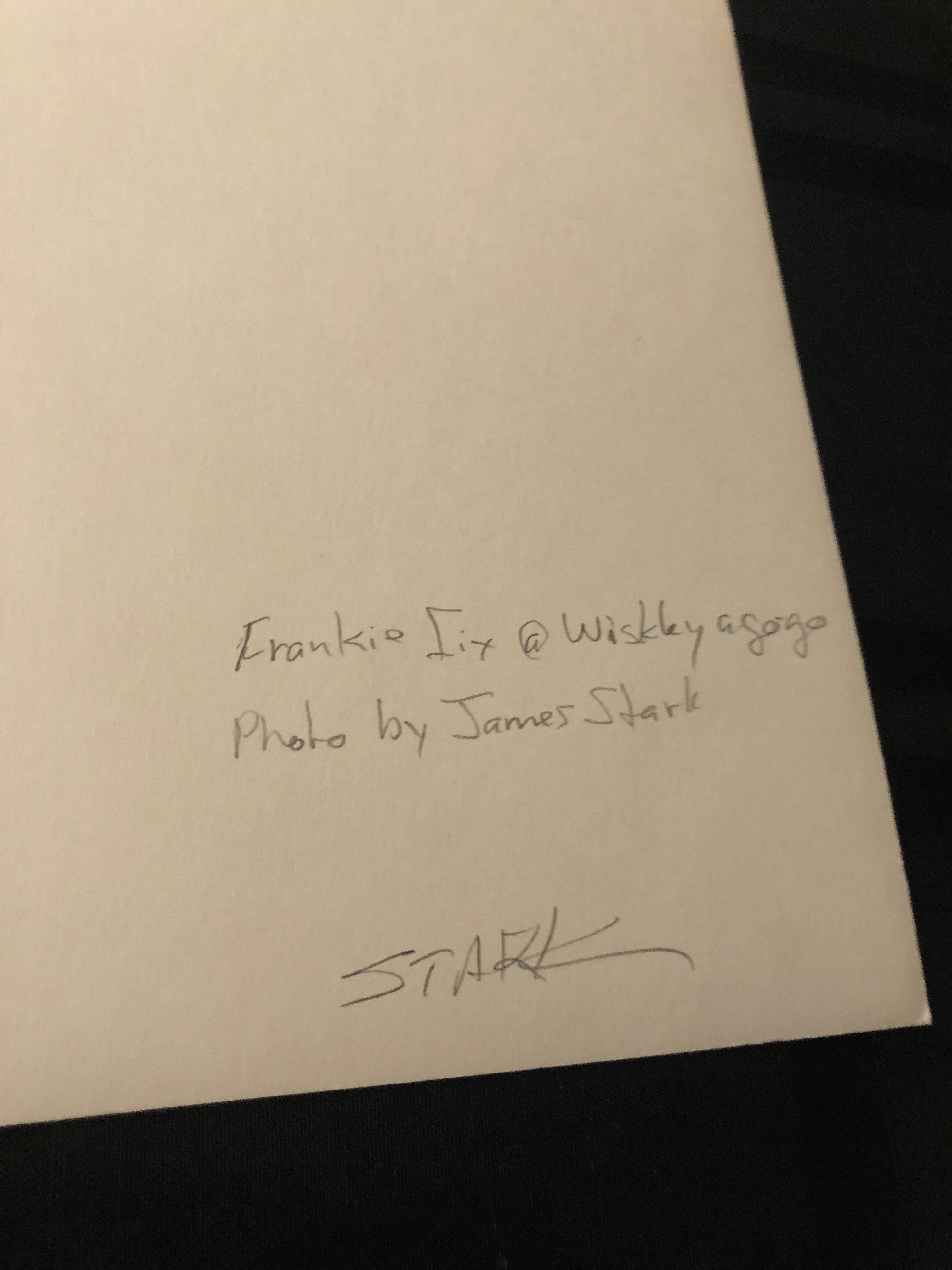 James Stark "Frankie Fix at the Whiskey" RC Print