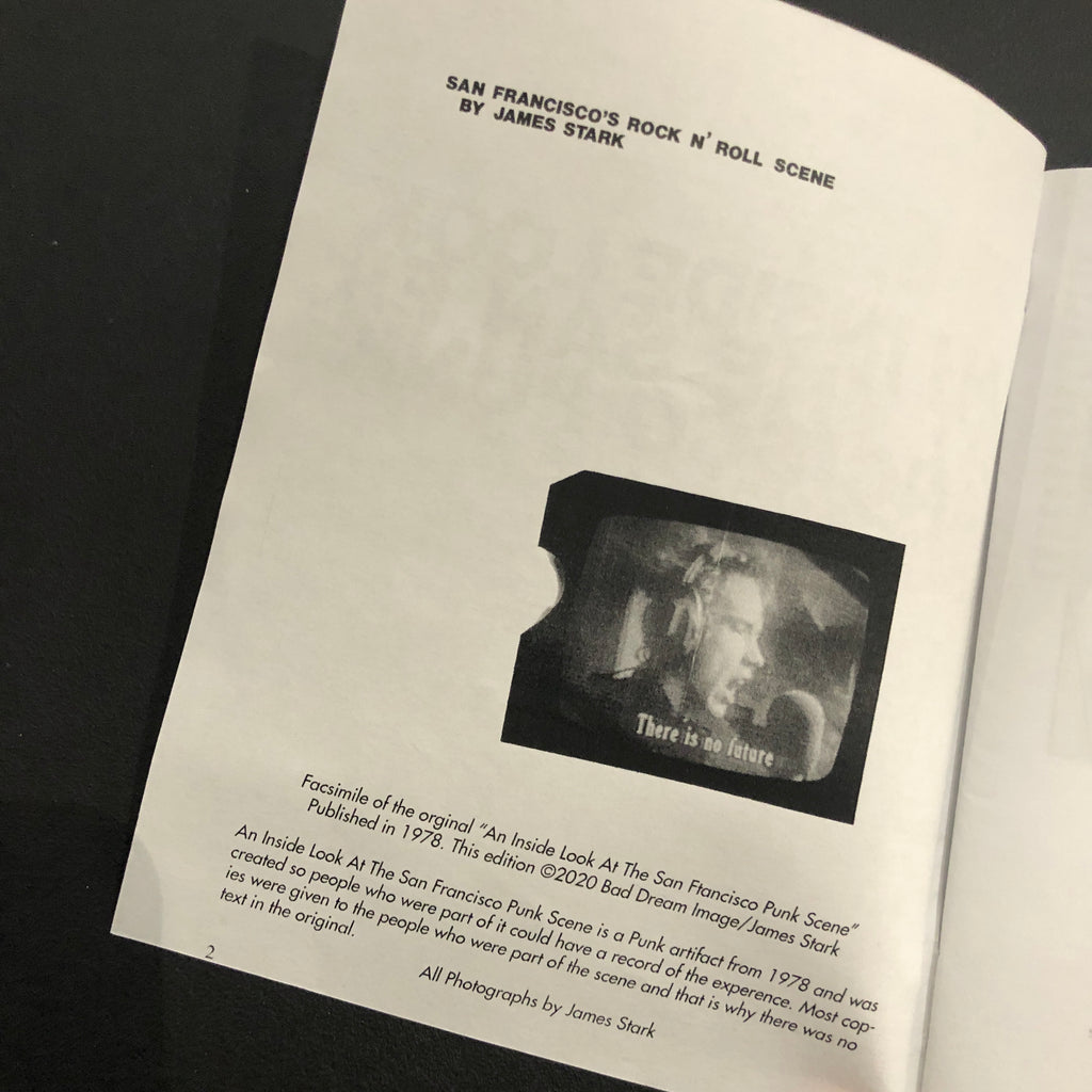 James Stark "An Inside Look at the San Francisco Punk Scene" Zine