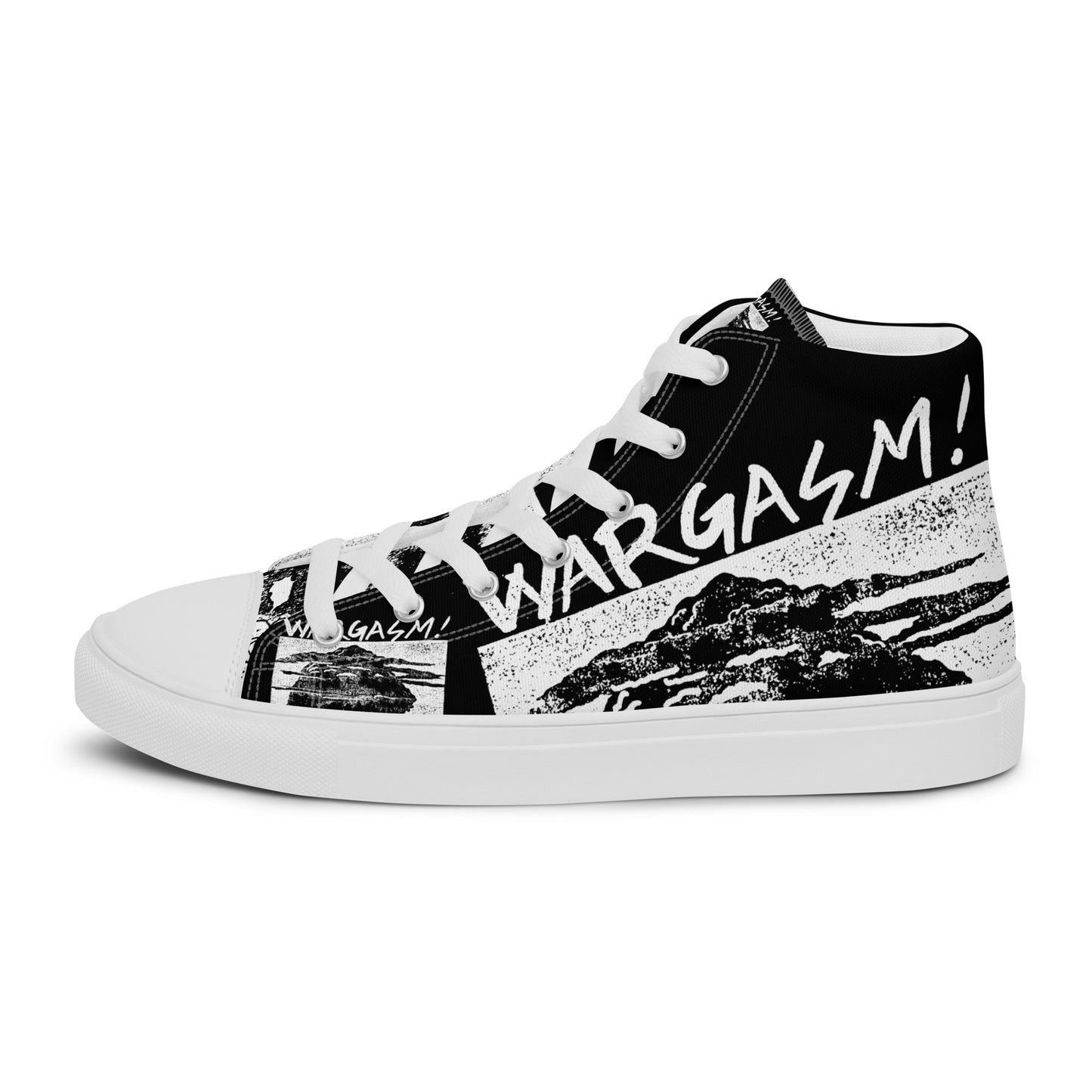 Winston Smith "Wargasm!" Men’s high top canvas shoes