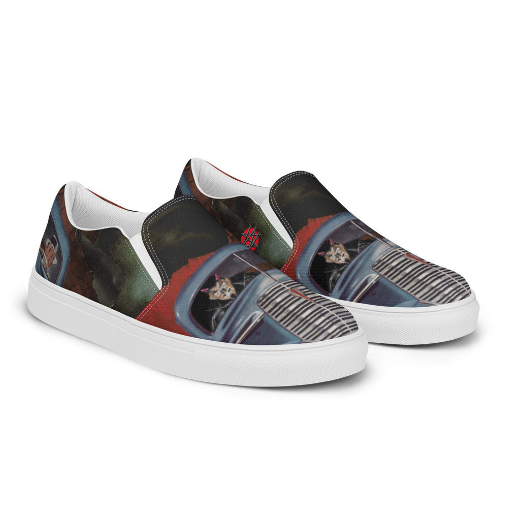 Winston Smith "Satan is my Co-Pilot" Men's Slip on Shoes