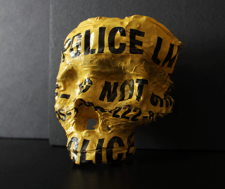 Beto Janz "Police Line Skulls" Four Piece Full Sculpture Collection (2019)