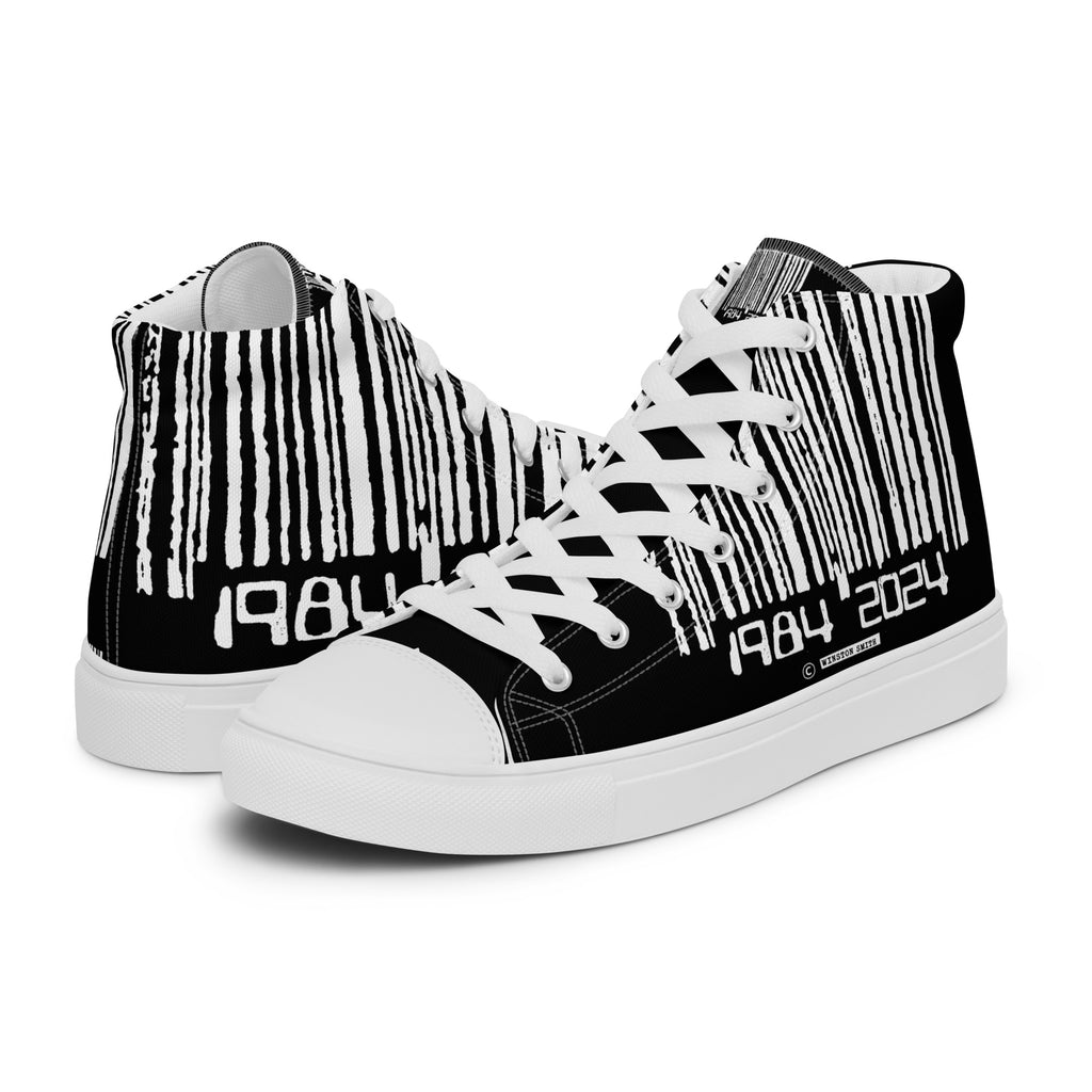 Winston Smith "1984 = 2024" Women’s high top canvas shoes