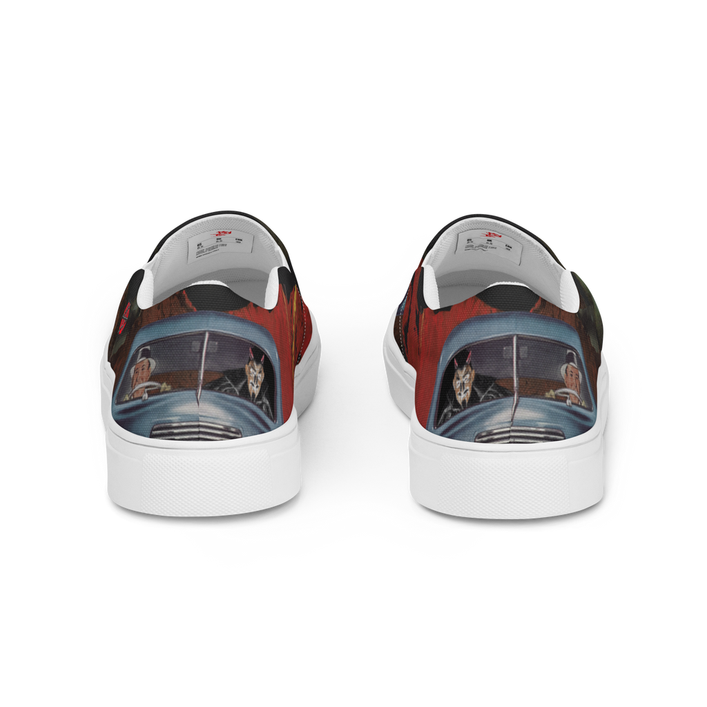 Winston Smith "Satan is my Co-Pilot" Women's Slip on Shoes