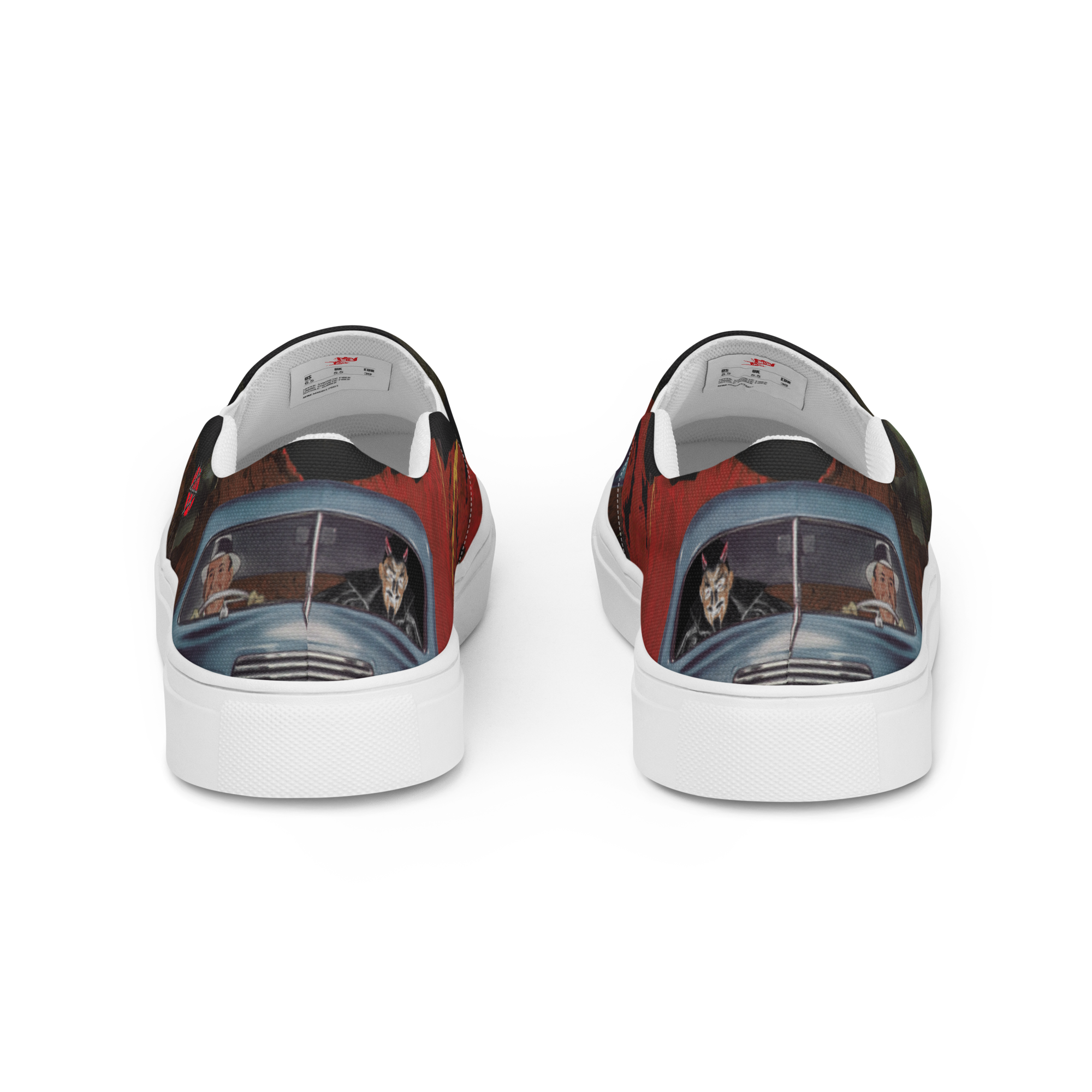 Winston Smith "Satan is my Co-Pilot" Women's Slip on Shoes