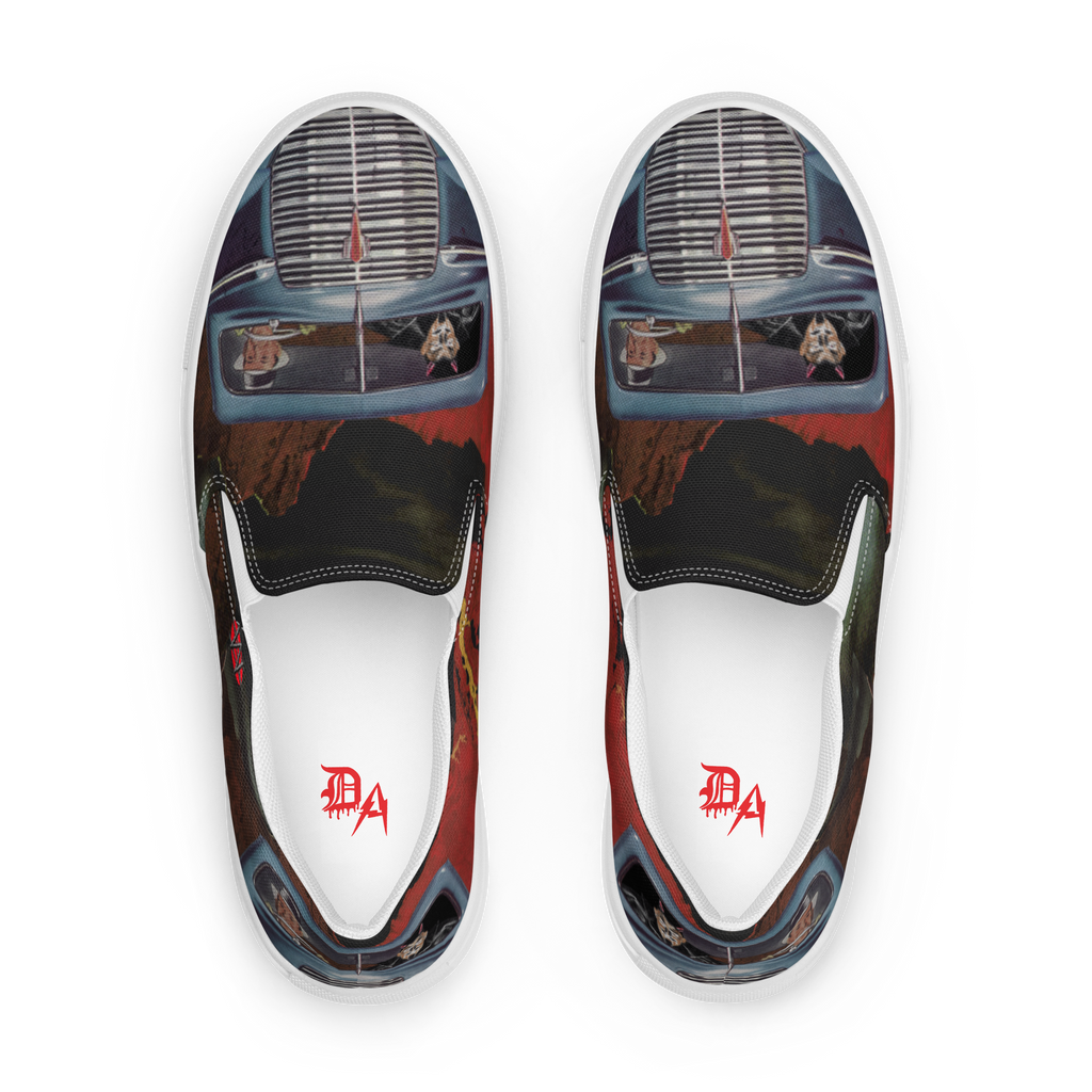 Winston Smith "Satan is my Co-Pilot" Women's Slip on Shoes